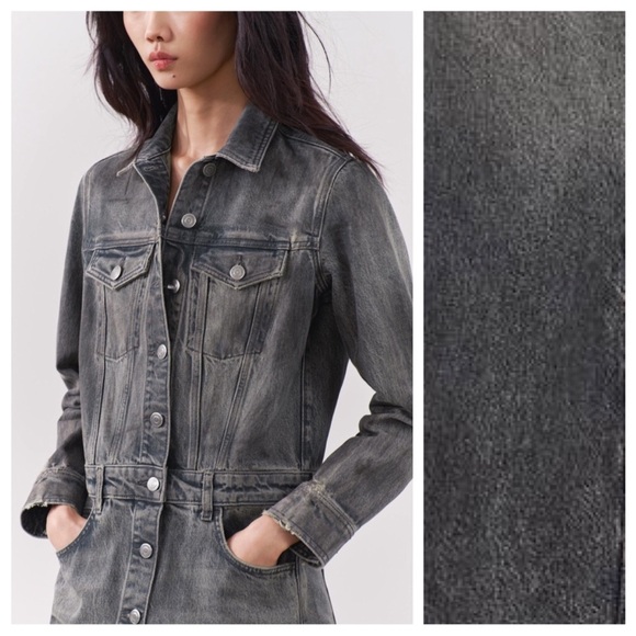 ZARA DENIM SHIRTDRESS ZW COLLECTION GRAY SZ S - Picture 2 of 13